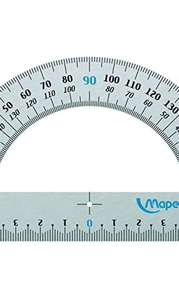 Rapporteur 180° Degrès en metal - 12cm