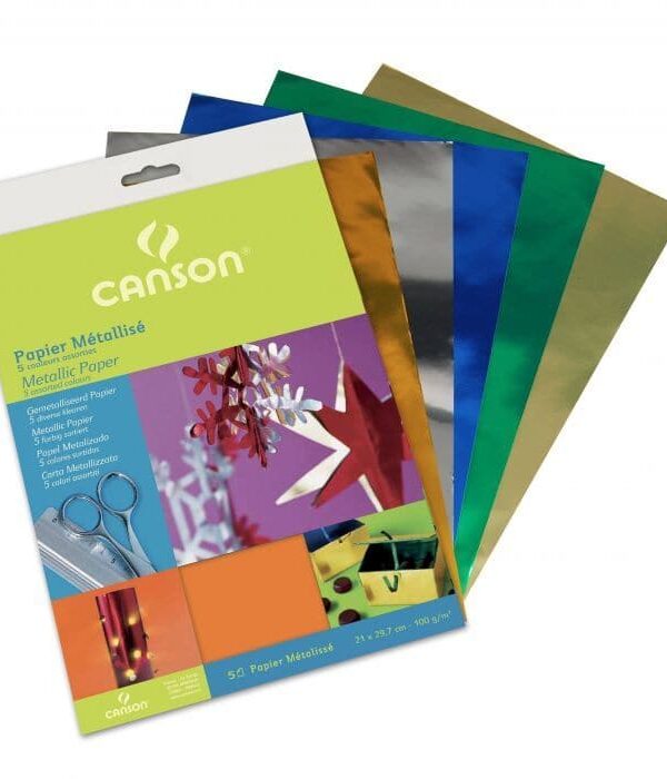 Papier Métallisé 5 Couleurs A4 - Canson