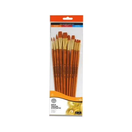 Set 10 pinceaux Gold Taklon poils synthétiques Simply - Daler Rowney