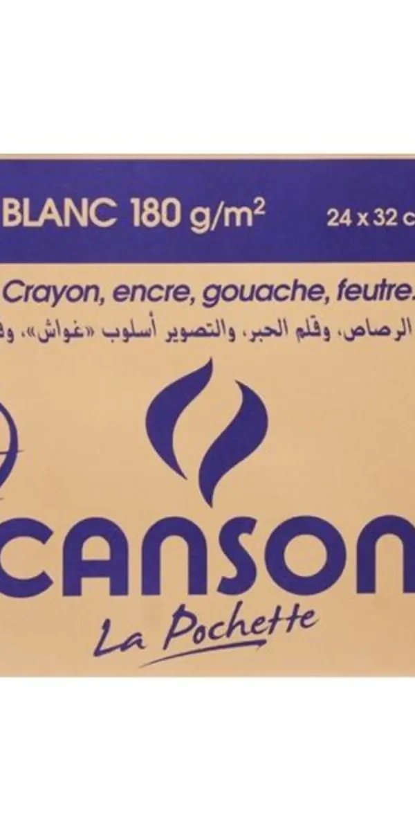 Pochette Papier dessin 10 Feuilles Canson blanc 24*32/180g