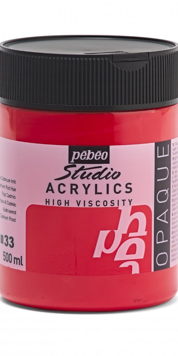 Peinture Acrylique Studio 500ml - Rouge Cadmium 33