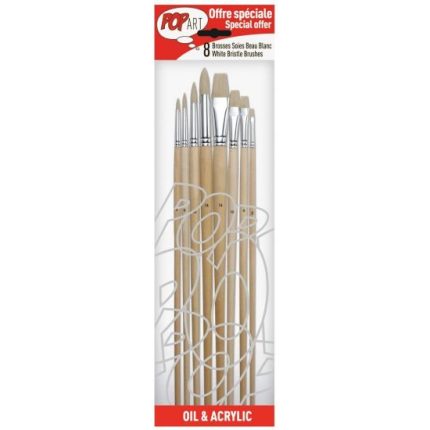 Lot de 8 pinceaux en soie - Pébéo