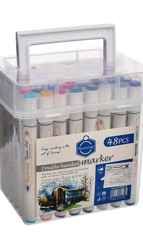 Feutre à Alcool Double Pointe 48 Pièces- Keep Smiling