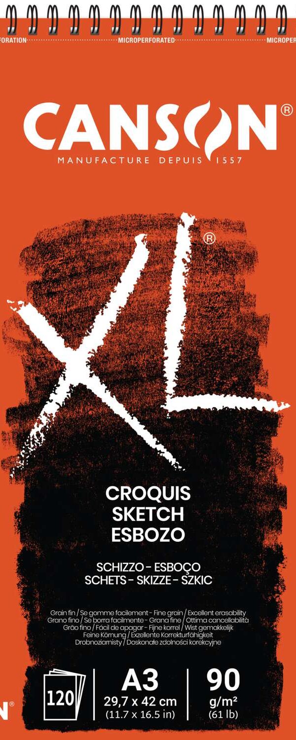 Bloc de 120 feuilles de papier dessin XL Croquis 90g A3 - Canson