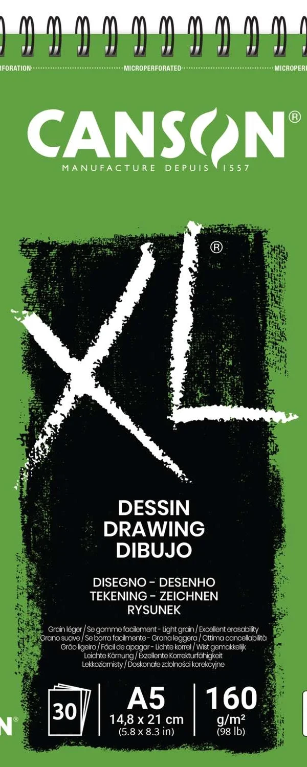 Bloc de 30 feuilles de papier dessin XL Dessin 160g A5 - Canson