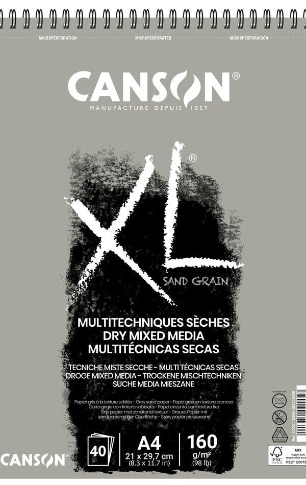 Bloc de 40 feuilles de papier dessin XL Sand Grain 180g A4 - Canson