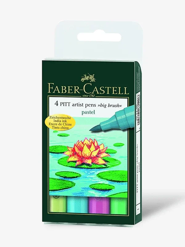 4 Pitt Artist Pens Big Brushes Pastel - Faber Castell