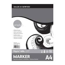 Bloc de 50 Feuilles Simply Marker 70g A4 - Daler Rowney