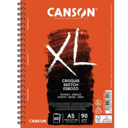 Bloc de 60 feuilles de papier dessin XL Croquis 90g A5 - Canson