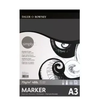 Bloc de 50 Feuilles Simply Marker 70g A3 - Daler Rowney