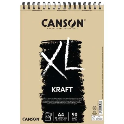 Bloc de 60 feuilles de papier dessin XL Kraft 90g A4 - Canson