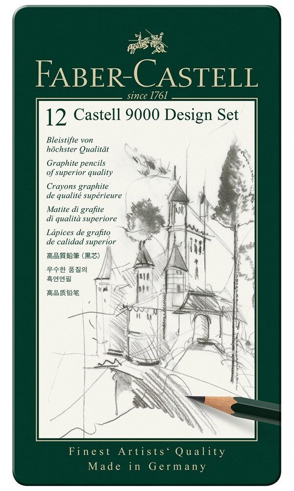 Crayons graphite Castell 9000, set "Art" de 12 - Faber Castell