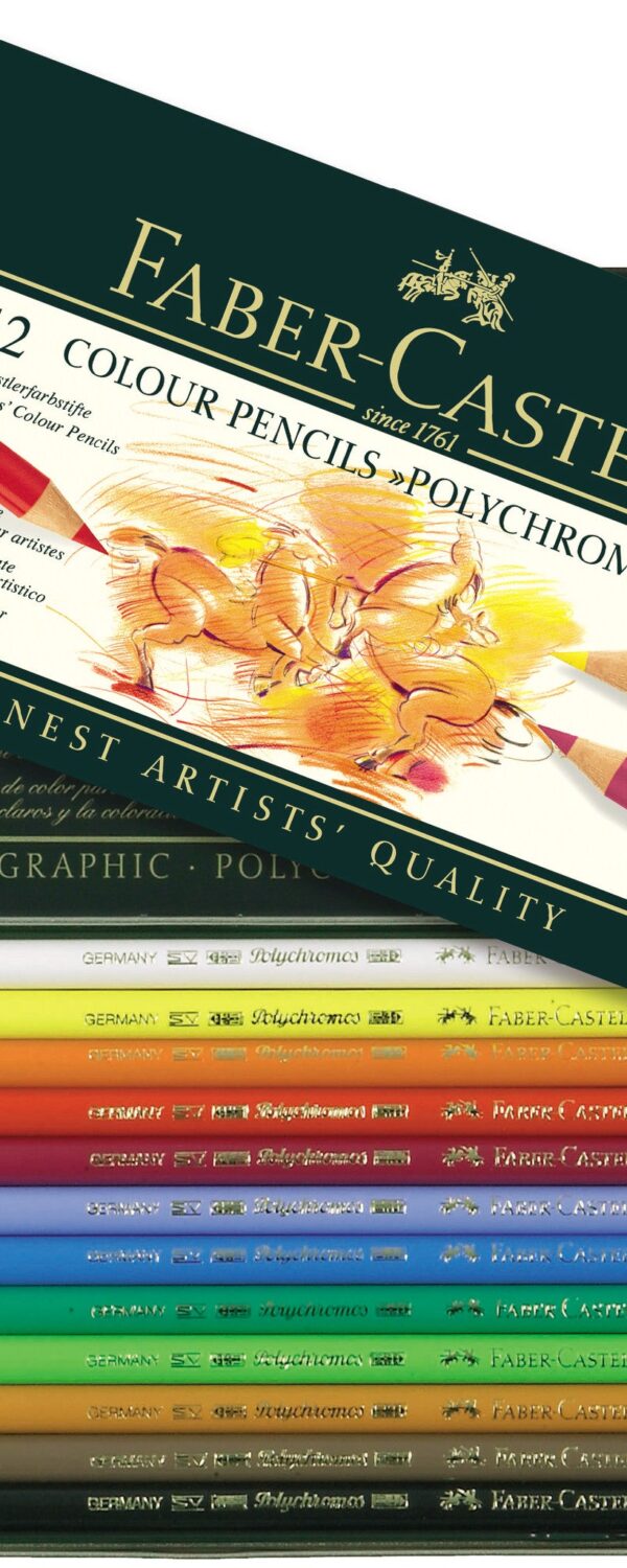 Crayons de couleur Polychromos - Boîte métal de 12 pièces