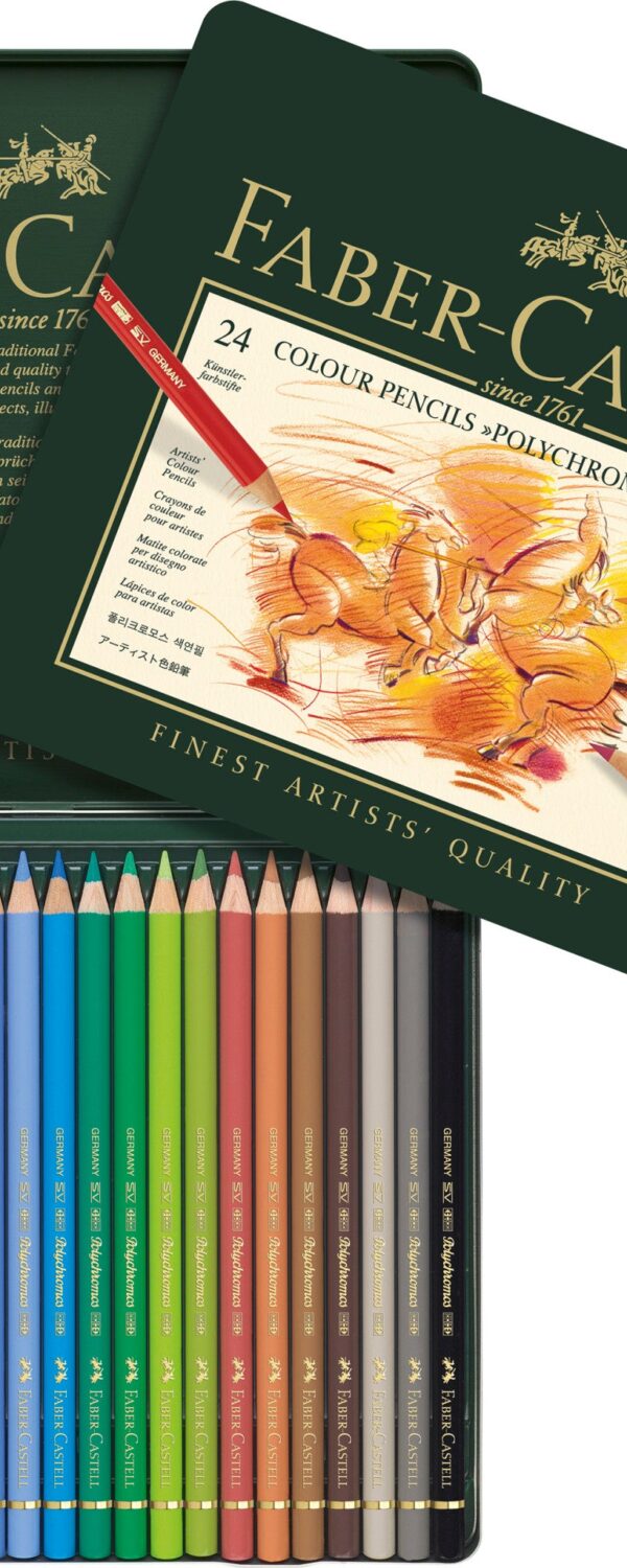 Crayons de couleur Polychromos - Boîte métal de 24 pièces