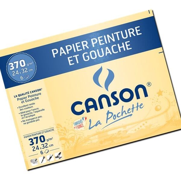 Pochette 6 feuilles de papier  24X32 3700g - Canson