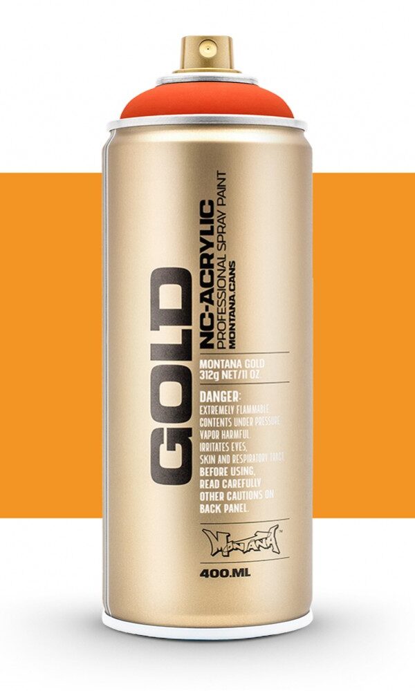 Bombe de peinture Acrylique GOLD Power Orange F2000 - 400 ml - Montana