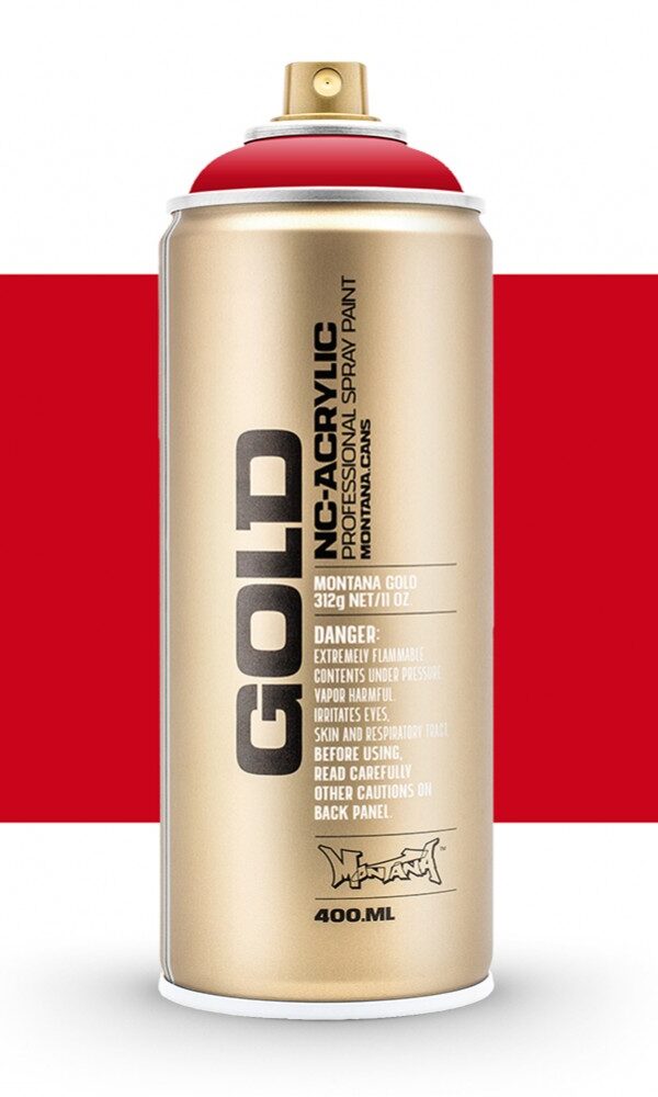 Bombe de peinture Acrylique GOLD Shock Red S3000 - 400 ml - Montana