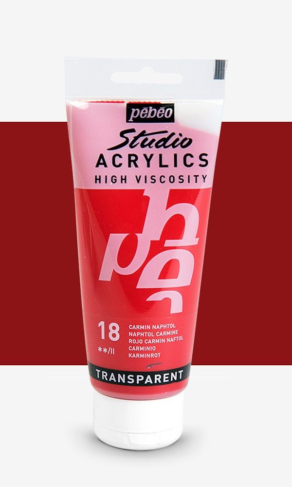 Peinture Acrylique Pebeo Studio 100ml - Carmin Naphtol #18