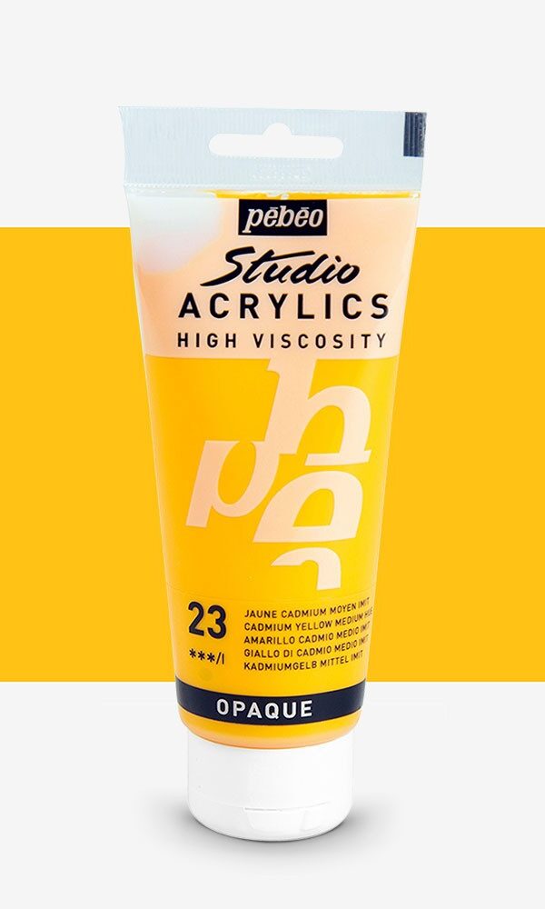 Peinture Acrylique Pebeo Studio 100ml - Jaune Cadmium Moyen #23