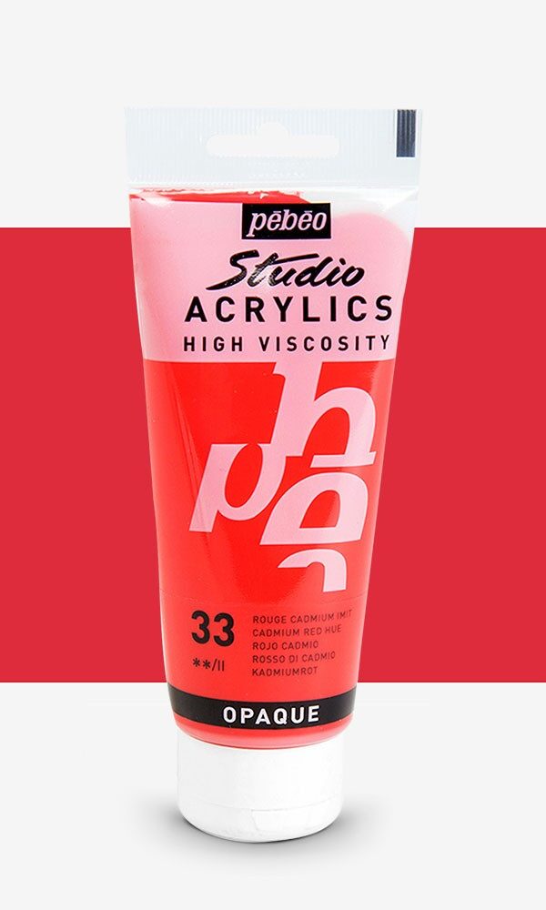 Peinture Acrylique Pebeo Studio 100ml - Rouge Cadmium imit #33