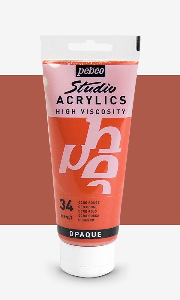 Peinture Acrylique Pebeo Studio 100ml - Ocre Rouge #34