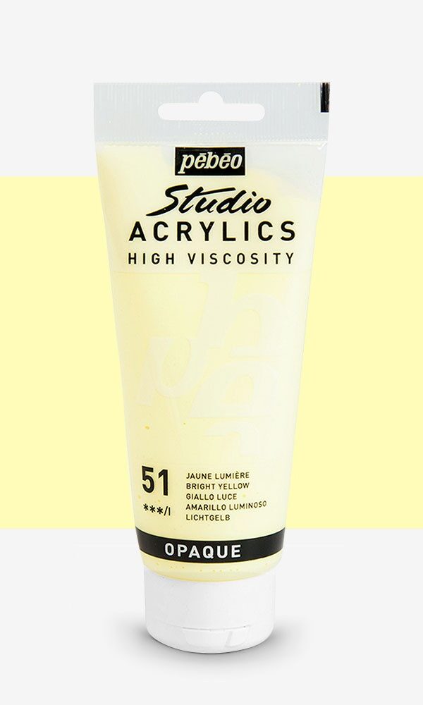 Peinture Acrylique Pebeo Studio 100ml - Jaune Lumière #51