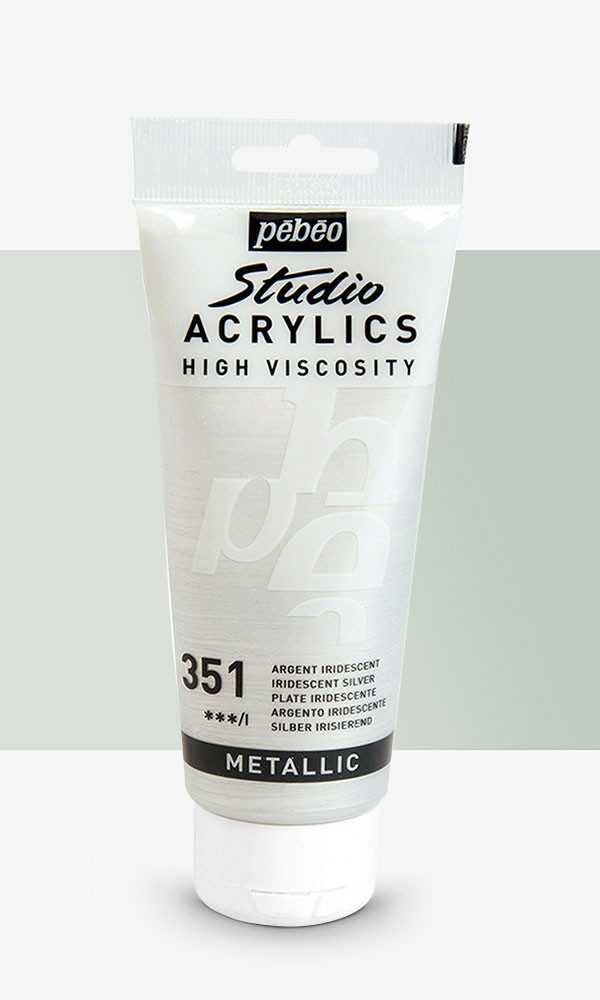 Peinture Acrylique Pebeo Studio 100ml - Argent Iridescent #351