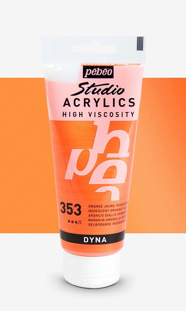 Peinture Acrylique Pebeo Studio 100ml - Orange Jaune Iridescent #353