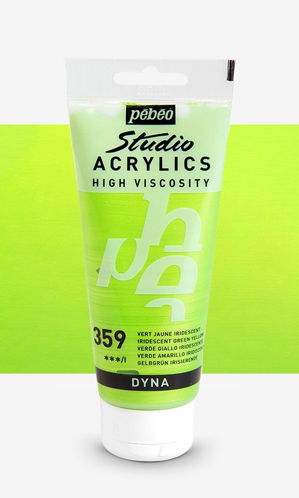 Peinture Acrylique Pebeo Studio 100ml - Vert Jaune Iridescent #359