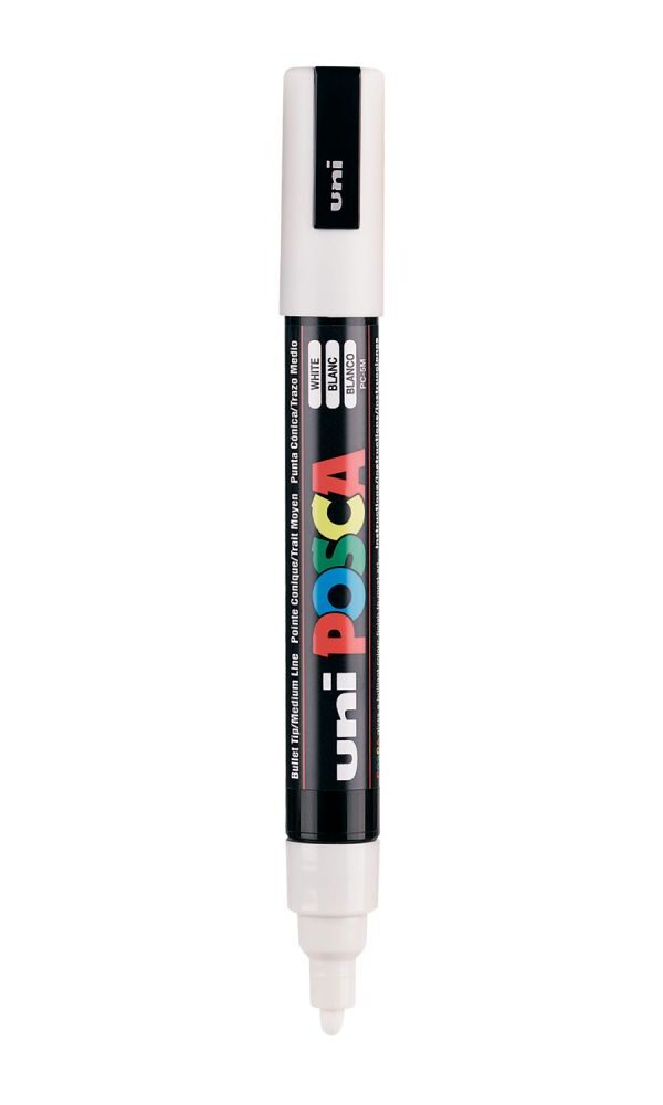 Marqueur Posca Uni-Ball 5M - Blanc