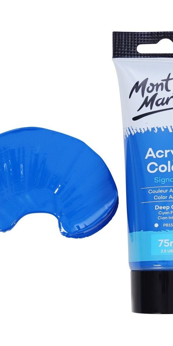 Mont Marte Studio Acrylic Paint 75ml - Deep Cyan