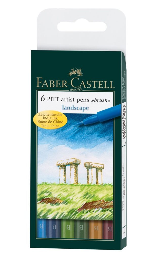 Feutre Pitt Artist Pen, boîte de 6, couleurs paysage