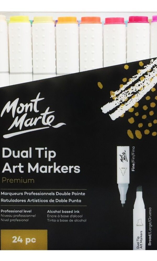 Dual Tip Art Markers Mont Marte 24 Pièces
