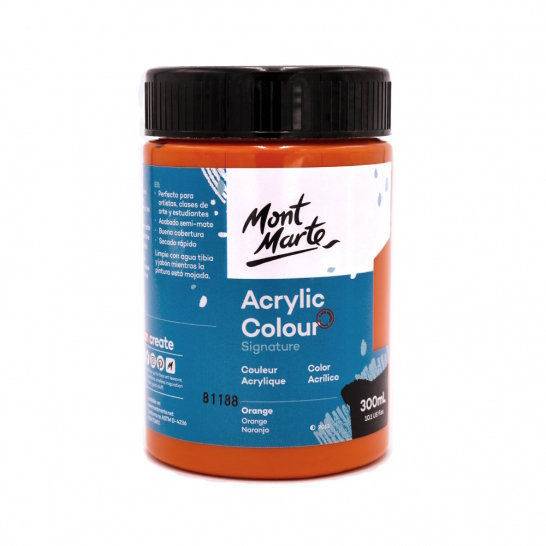 Mont Marte Signature Acrylic Paint 300ml Pot - Orange