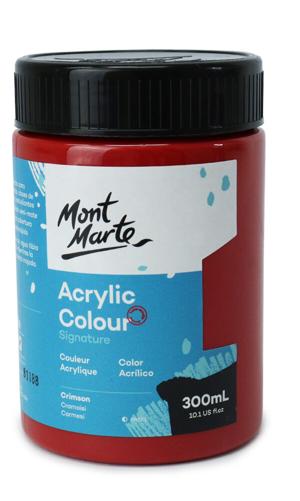 Mont Marte Signature Acrylic Paint 300ml Pot - Cramoisi