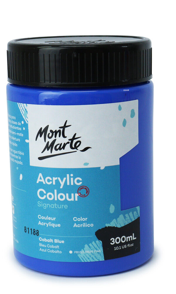 Mont Marte Signature Acrylic Paint 300ml Pot - Bleu Cobalt
