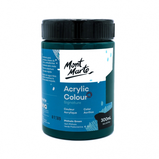 Mont Marte Signature Acrylic Paint 300ml Pot - Vert Phtalo