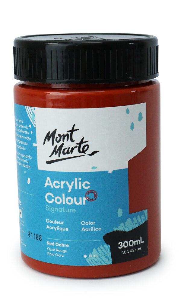 Mont Marte Signature Acrylic Paint 300ml Pot - Ocre Rouge