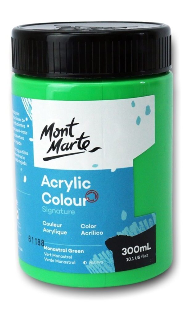 Mont Marte Signature Acrylic Paint 300ml Pot - Vert Monastrel
