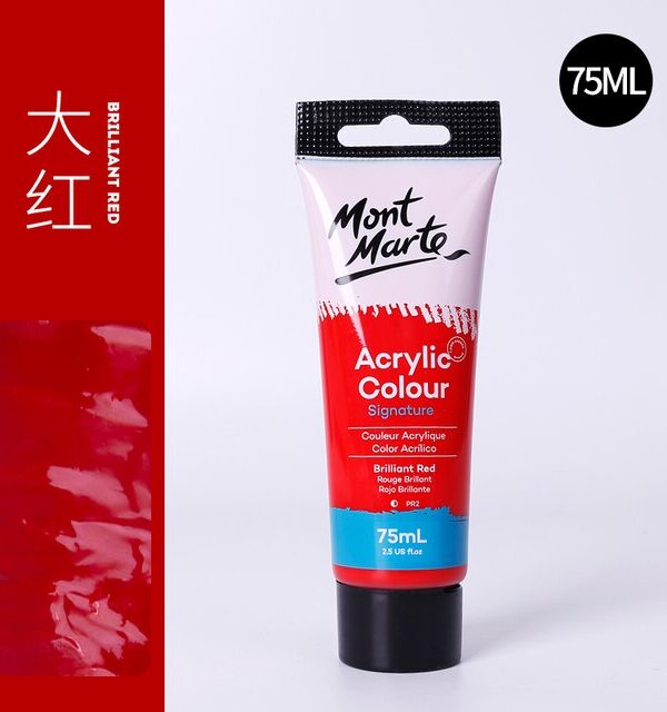 Mont Marte Studio Acrylic Paint 75ml - Rouge Brillant