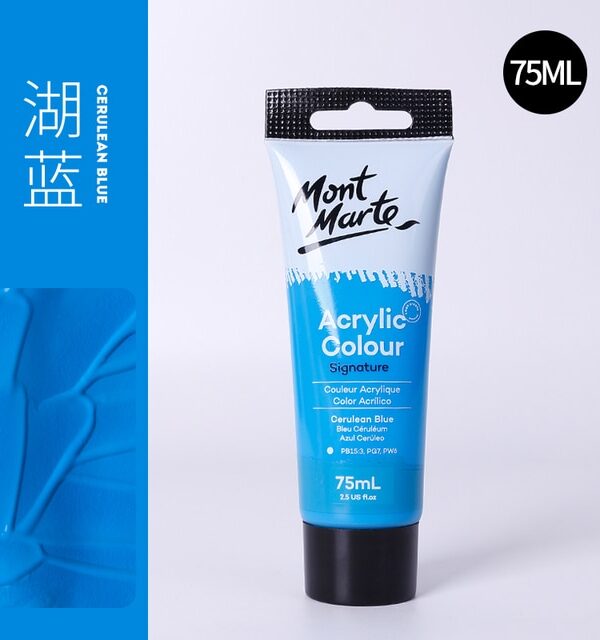 Mont Marte Studio Acrylic Paint 75ml - Bleu Céruléum