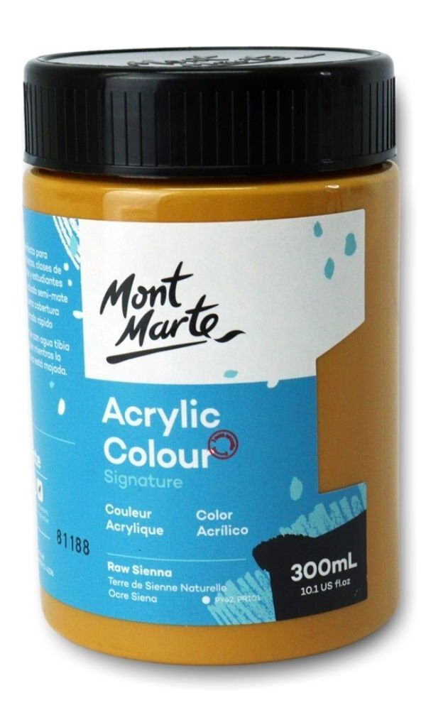 Mont Marte Signature Acrylic Paint 300ml Pot - Terre de sienne naturelle