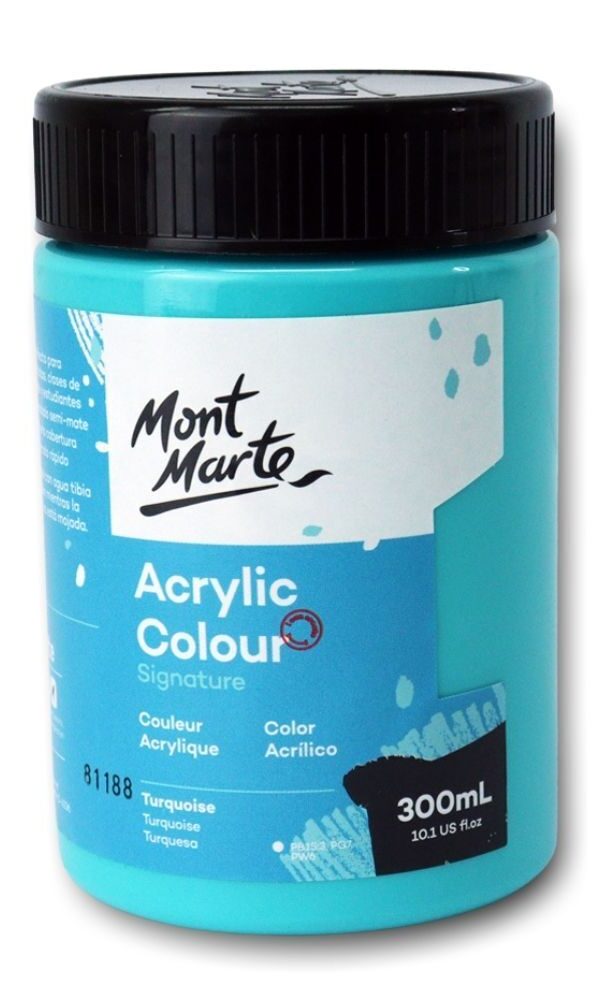 Mont Marte Signature Acrylic Paint 300ml Pot - Turquoise