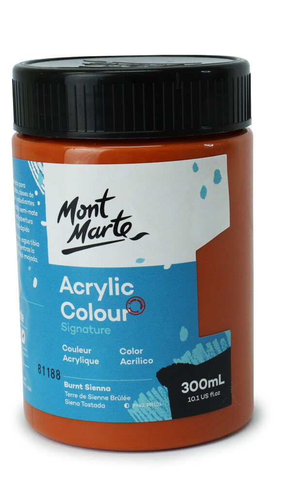 Mont Marte Signature Acrylic Paint 300ml Pot - Terre de sienne brûlée