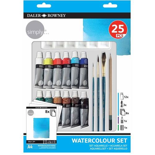 Daler Rowney Boite ensemble 25 pièces Aquarelle