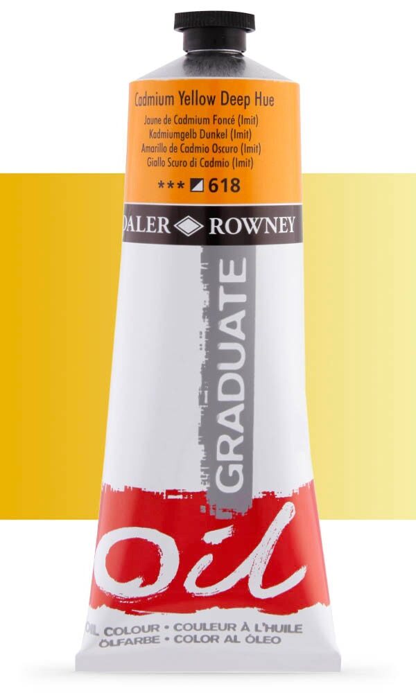 Peinture à L'huile Daler Rowney 200ml - Jaune Cadmium Foncé 618