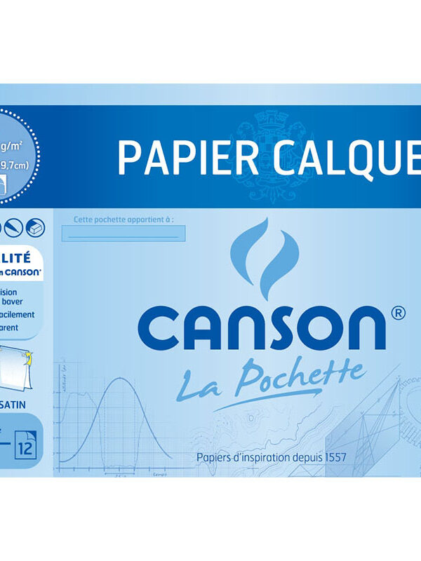 Pochette 12 Feuille Papier Calque 24X32 - Canson