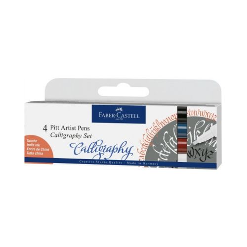 Feutres Pitt Artist Pen Calligraphie, boîte de 4, classique