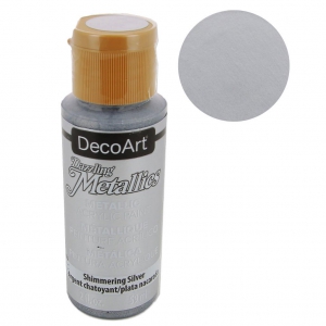 PEINTURE ACRYLIQUE MÉTALLIQUE - DECOART DAZZLING METALLICS - SHIMMERING SILVER X59 ML