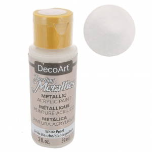 PEINTURE ACRYLIQUE MÉTALLIQUE - DECOART DAZZLING METALLICS - WHITE PEARL X59 ML